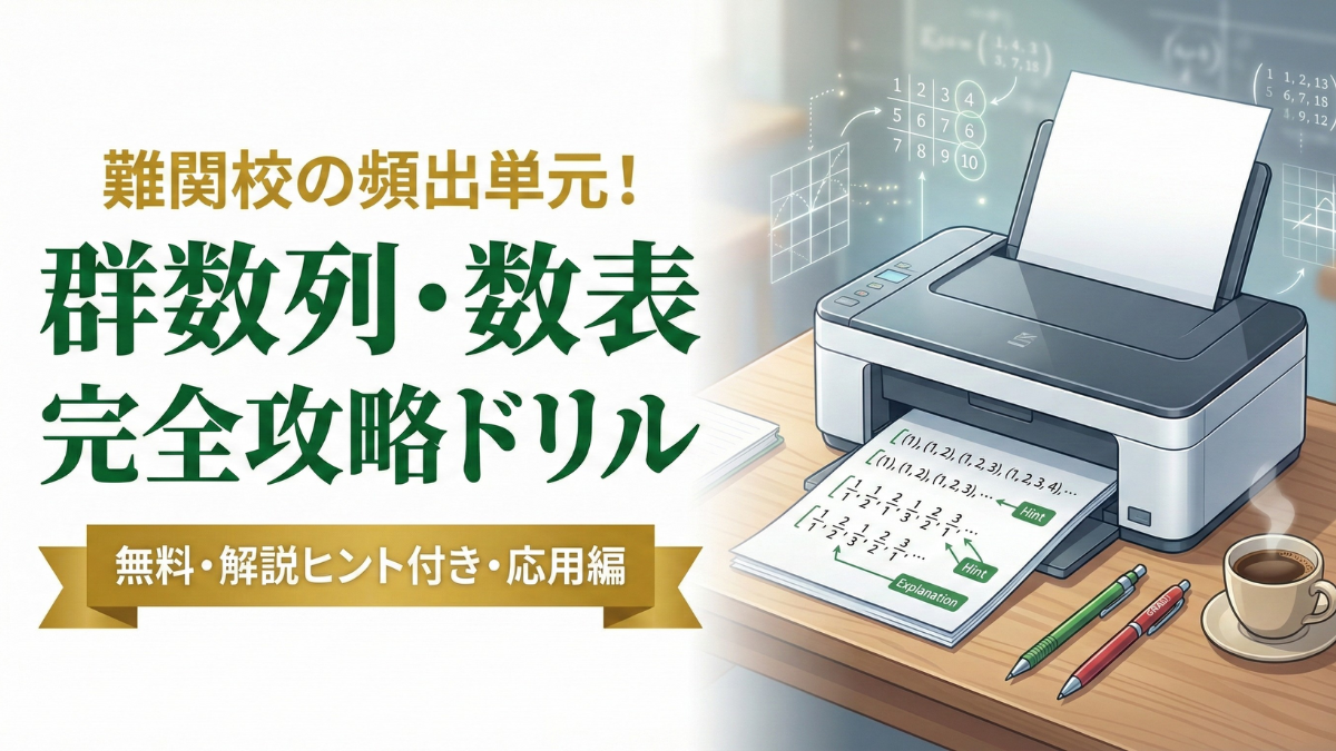 【無料/印刷】中学受験算数「群数列」攻略・無限ドリル（応用編/解説付き）